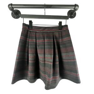 Joe B Black Burgundy Tartan Plaid Pleated Schoolgirl Mini Skirt Small